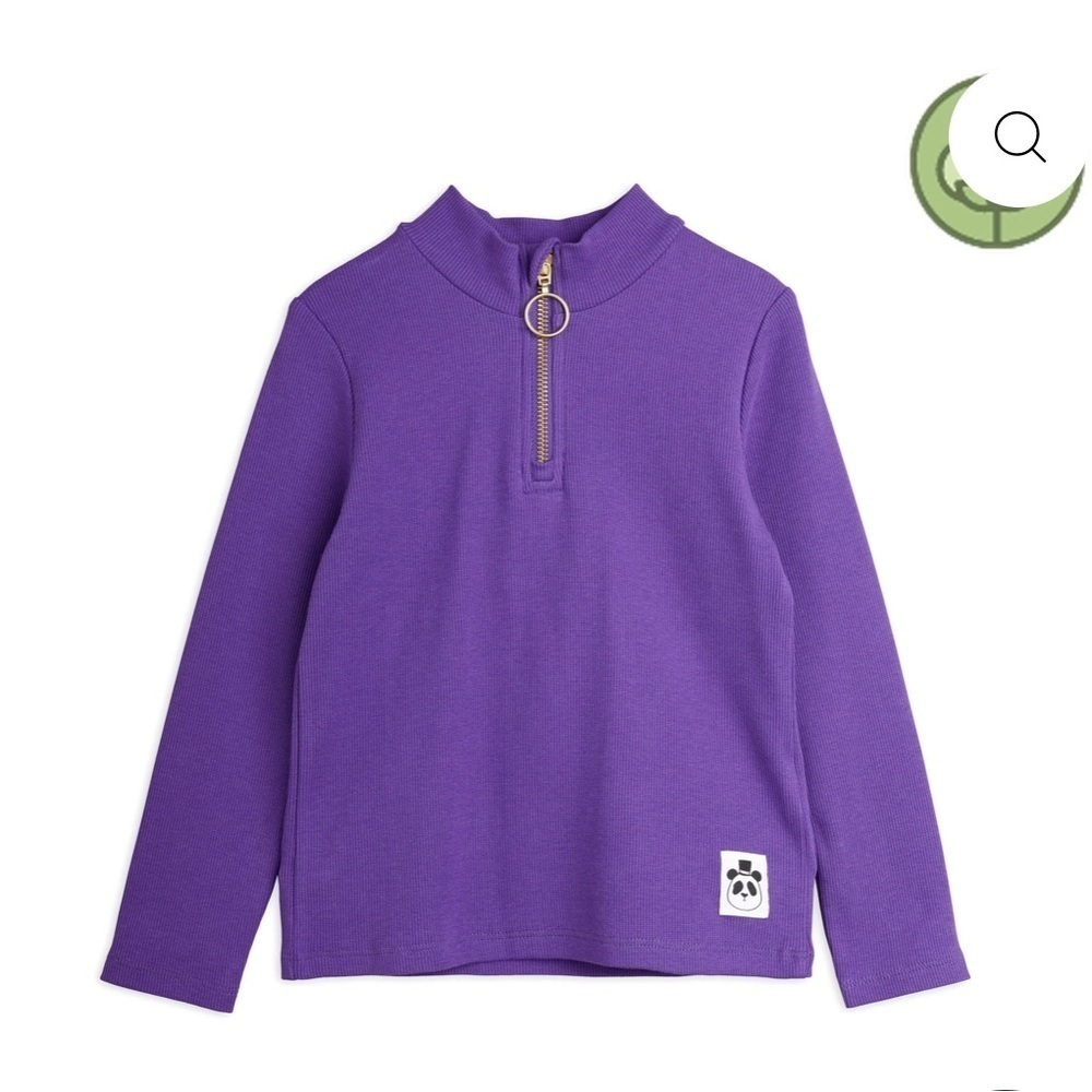 Mini Rodini Purple Half-Zip Kids Sweater